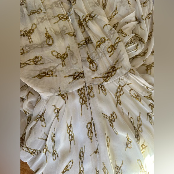 D&G Spring Summer Flowing white and gold print maxi gown dress. - Picture 6 of 10